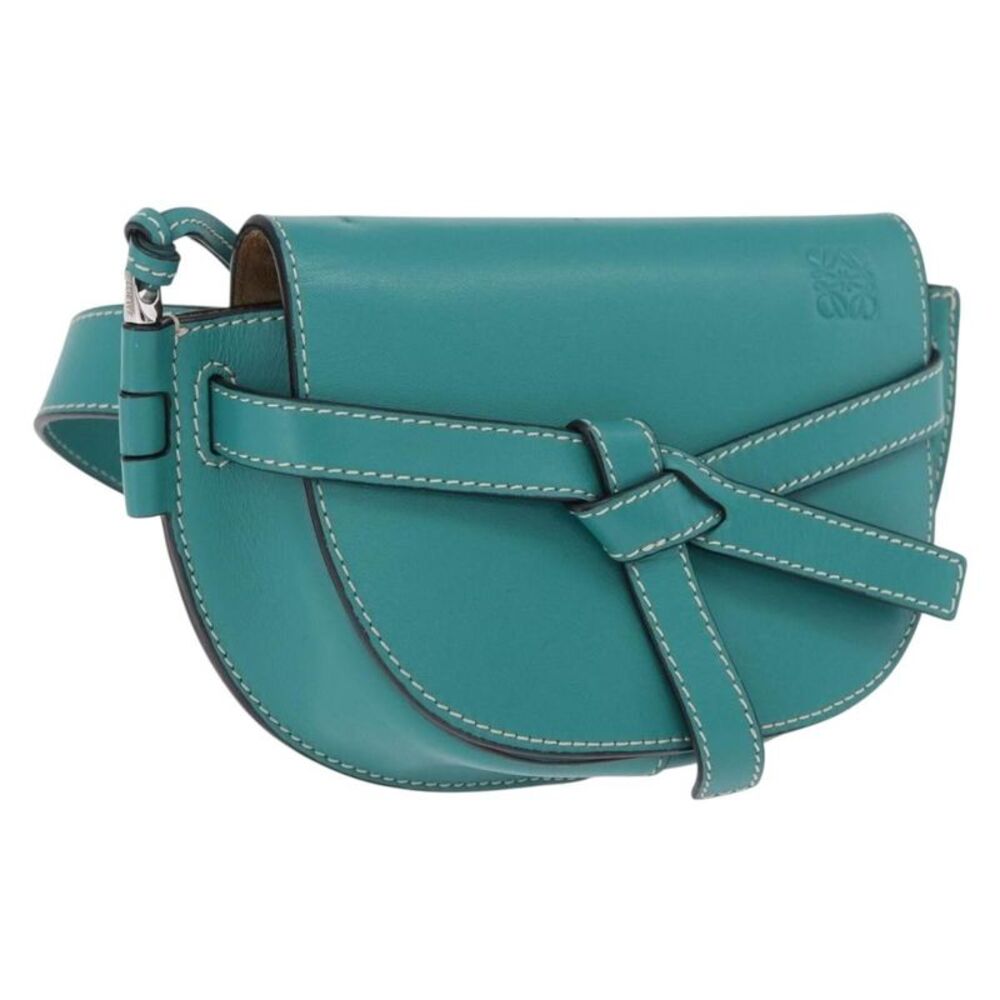 Loewe Gate Belt Leather Green Leather Handbag